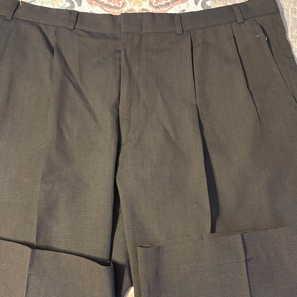 Towncraft Men's Dark Gray Flat Front Dress Pants